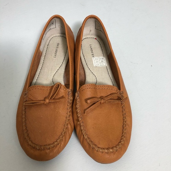LANDS’ END Women Leather Women’s flat  7M - Picture 3 of 8